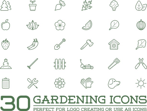 一套花园和农场元素和水果或图片下载