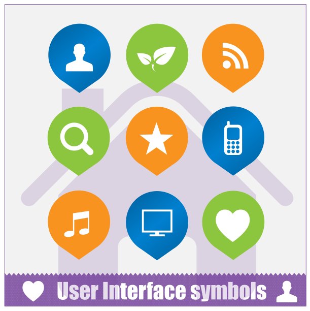 Web用户界面符号集图片下载