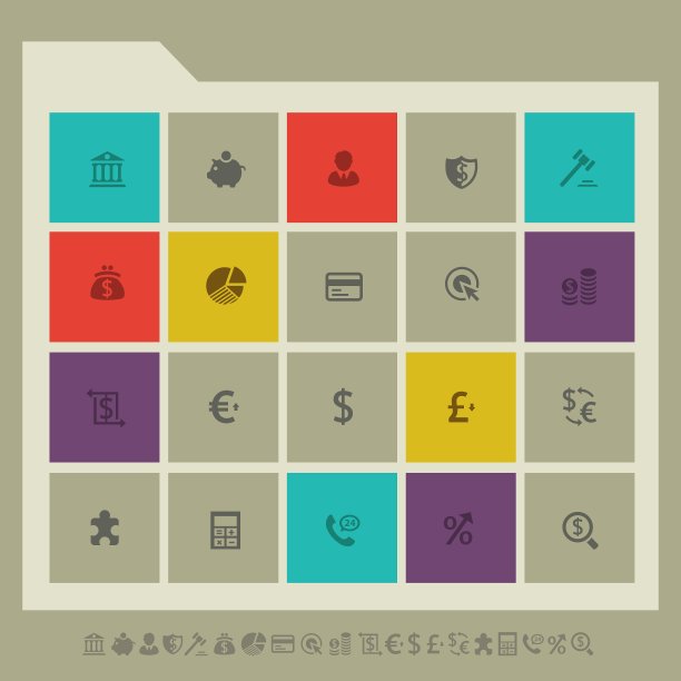 银行图标方形按钮图片下载