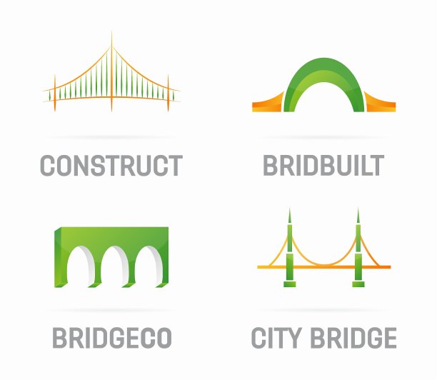 一套桥梁标志设计元素图片下载