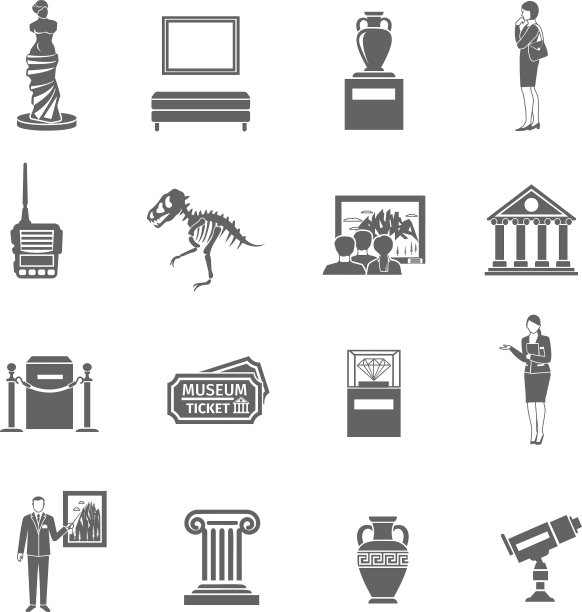 博物馆的图标集图片下载
