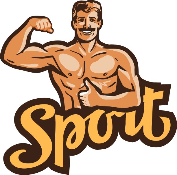 体育标志体育馆或健身图标图片下载