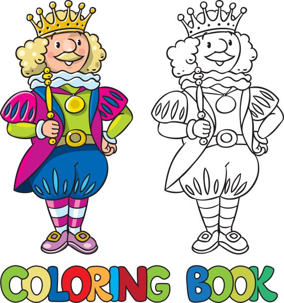 童话国王涂色书图片下载