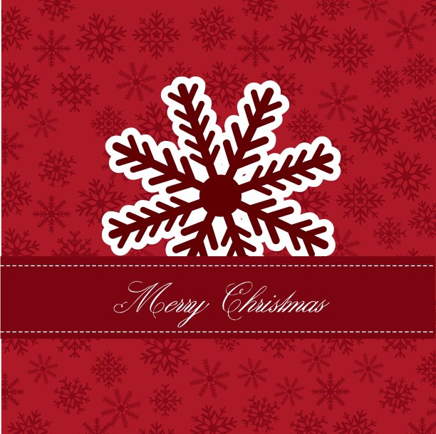 可爱的雪花盖过红色的雪花圣诞快乐图片下载