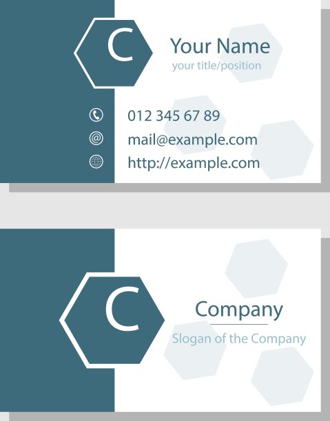 简单的公司名片两面图片下载