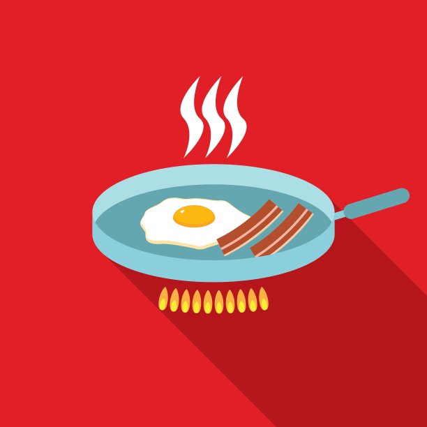 平式早餐煎蛋培根图片下载