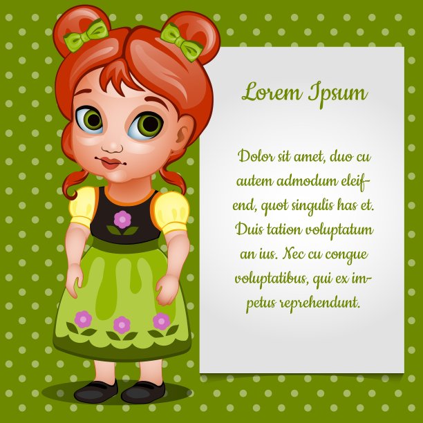 红发女孩娃娃，带着卡片给你发短信图片下载