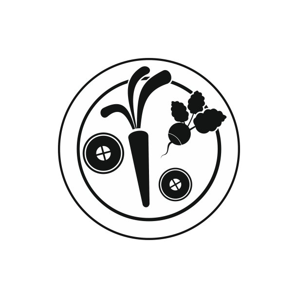 带有蔬菜图标的白色盘子图片下载