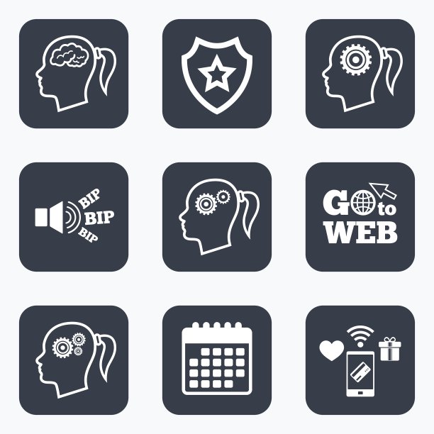 头部有女性脑图标女性符号图片下载