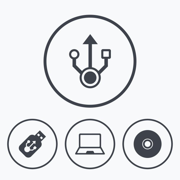 Usb闪存驱动器图标笔记本电脑或笔记本电脑图片下载