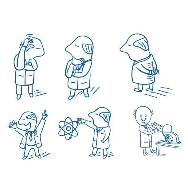 一组涂鸦科学家图片下载