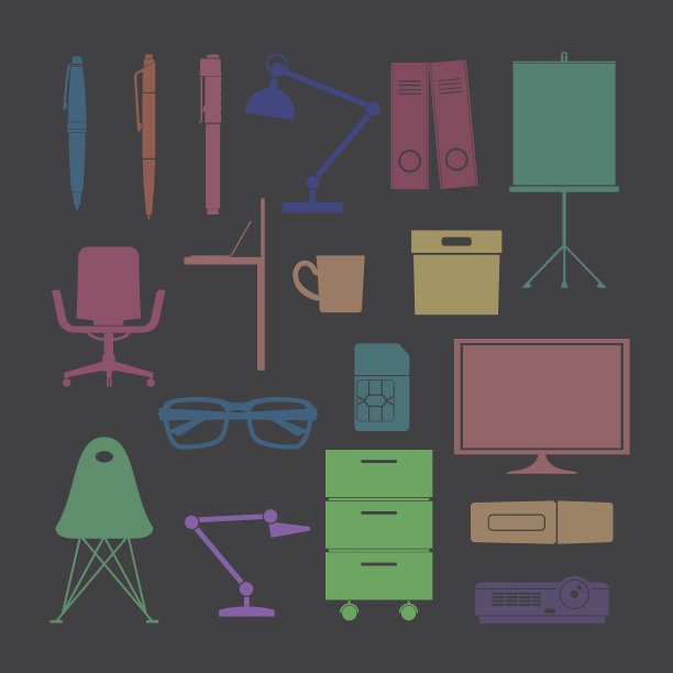 轮廓平坦图标颜色图片下载