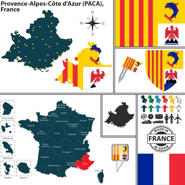 地图普罗旺斯阿尔卑斯Cote dAzur图片下载