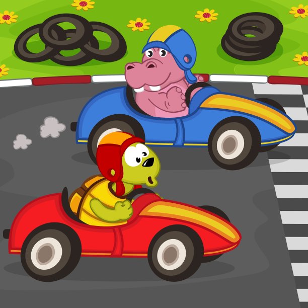 赛车中的动物图片下载