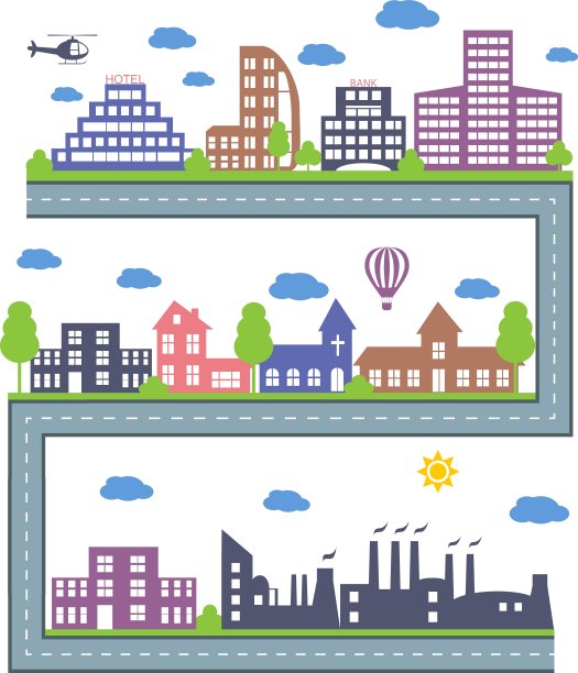 城市天际线景观构造师图标集图片下载