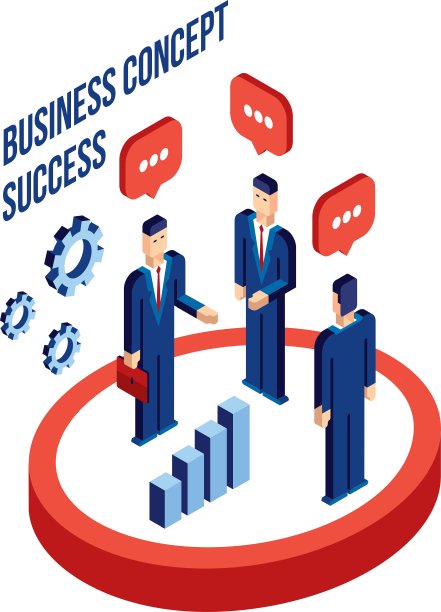 一组商人人士等距成功图片下载
