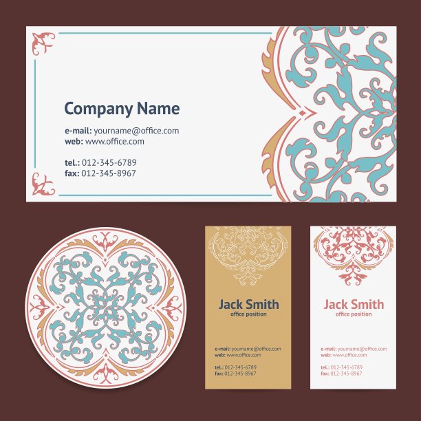 公司名片设计集和信封图片下载