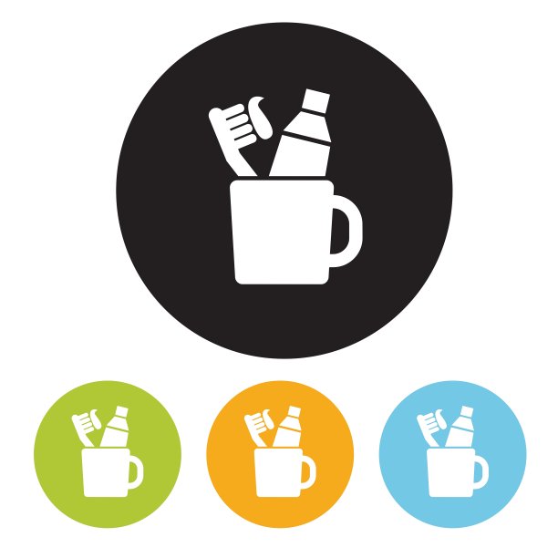 牙刷、牙膏和杯子图片下载