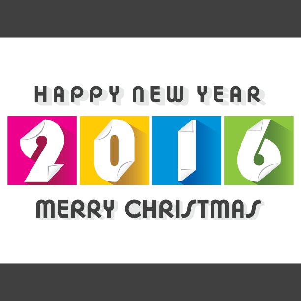 创意2016年新年贺卡设计图片下载