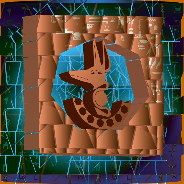 石工背景中的埃及符号图片下载