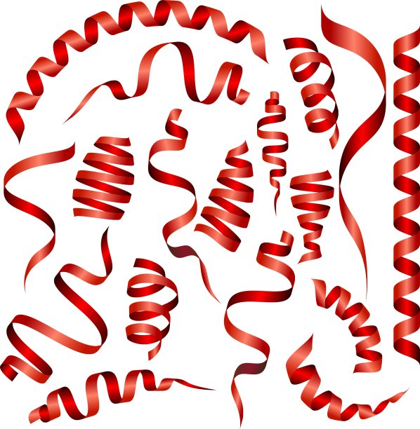一套新年彩带图片下载