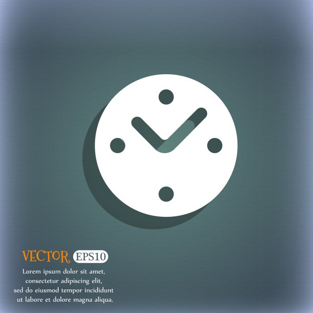 机械时钟图标符号为蓝绿色图片下载