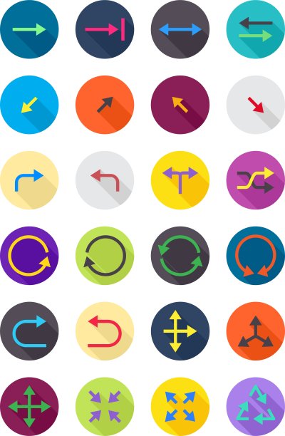 颜色圆形箭头图标设置图片下载