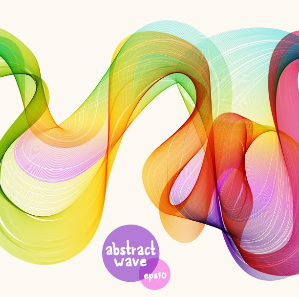 用波浪抽象彩色背景图片下载