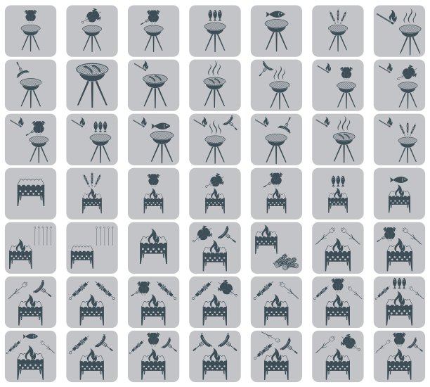 一套烧烤图标图片下载