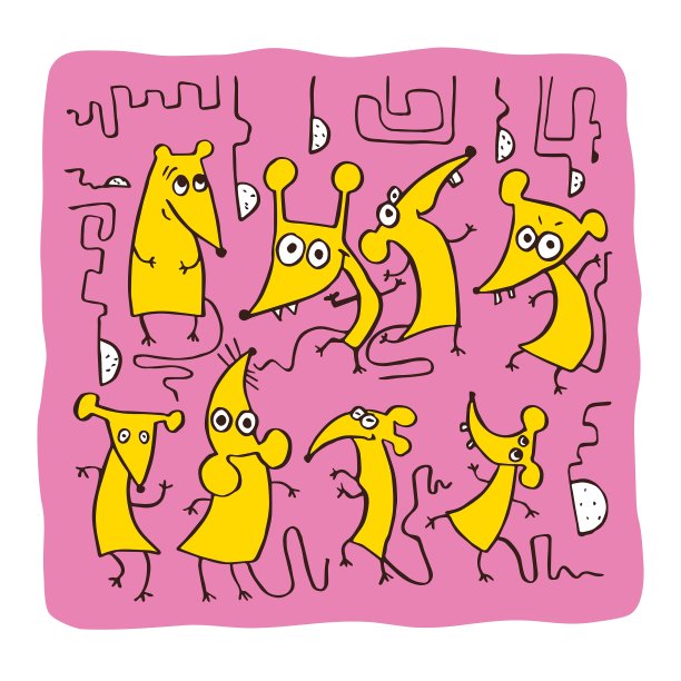 有趣的老鼠无缝模式图片下载