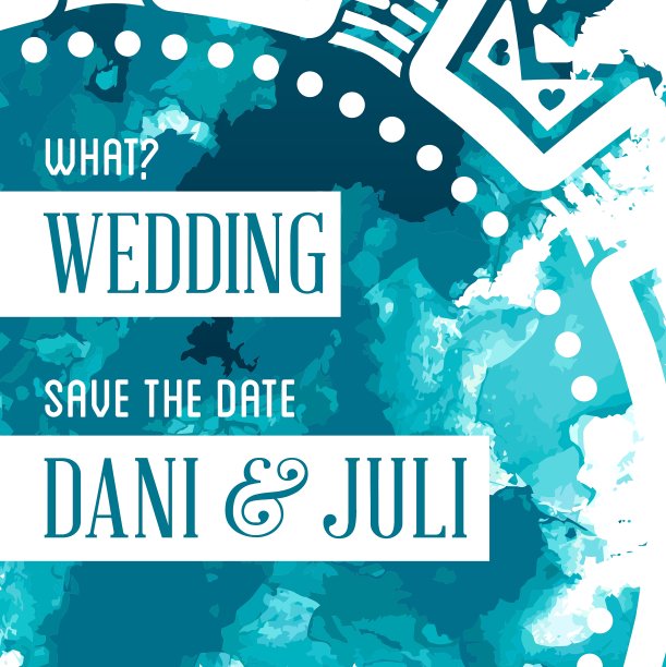 水彩艺术风格的婚礼请柬图片下载