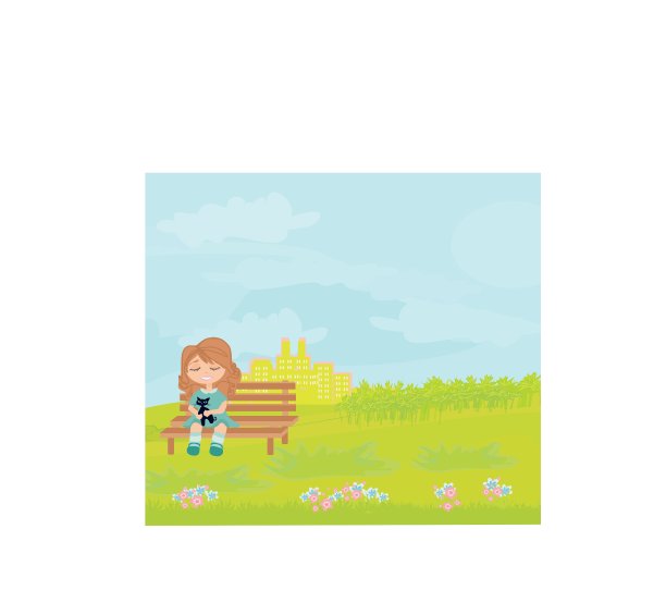 可爱的女孩和她的猫图片下载