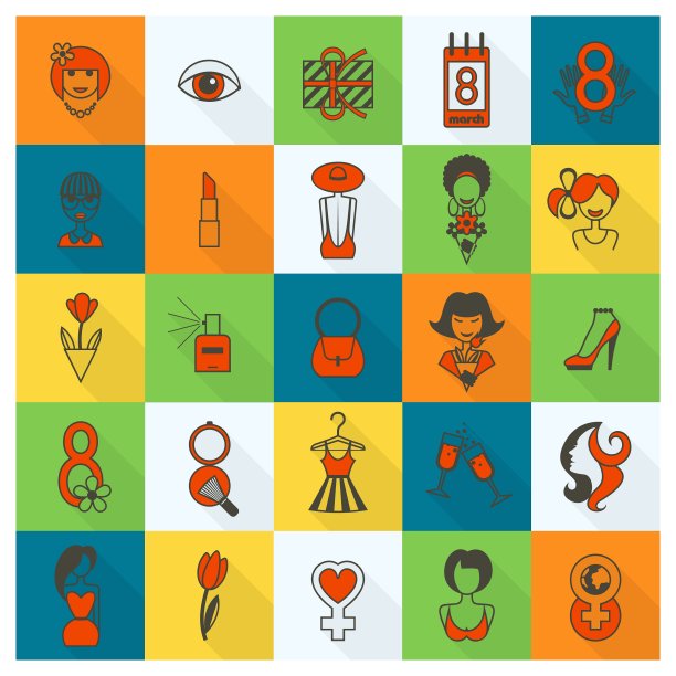 妇女节图标集图片下载
