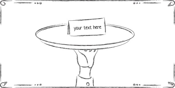 服务员拿着邀请图片下载