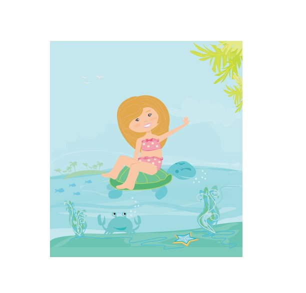 沙滩上可爱快乐的小女孩图片下载