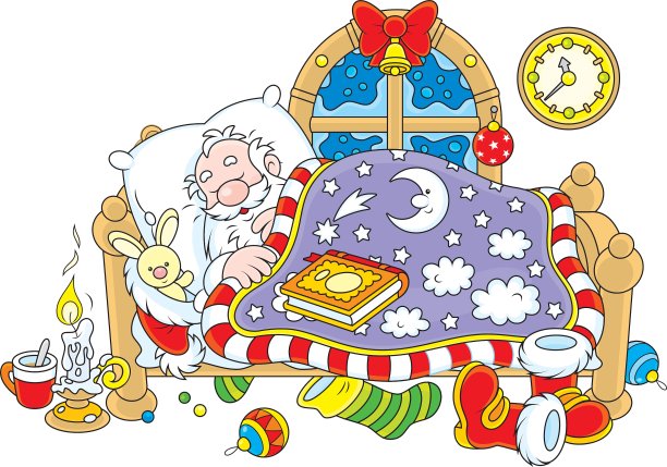 圣诞老人在睡觉图片下载