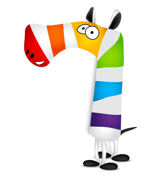 七彩色动物卡通图片下载