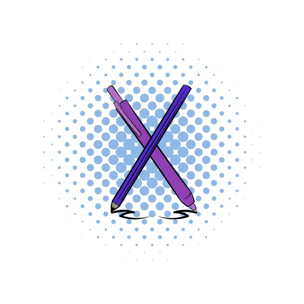 钢笔和铅笔漫画图标图片下载