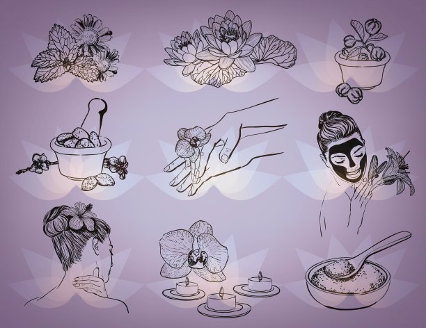 手绘美容水疗图标图片下载