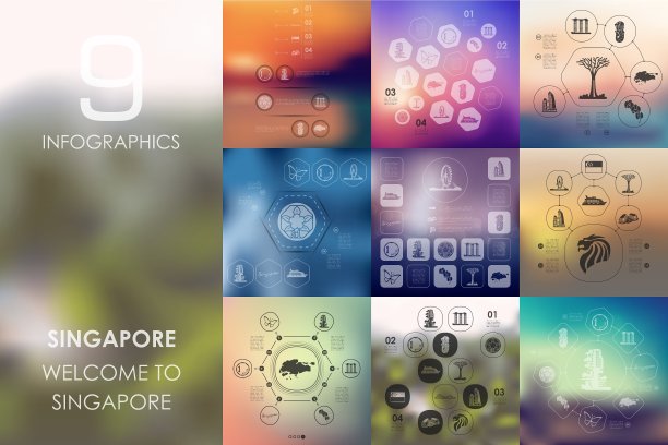 新加坡信息图表，无重点背景图片下载