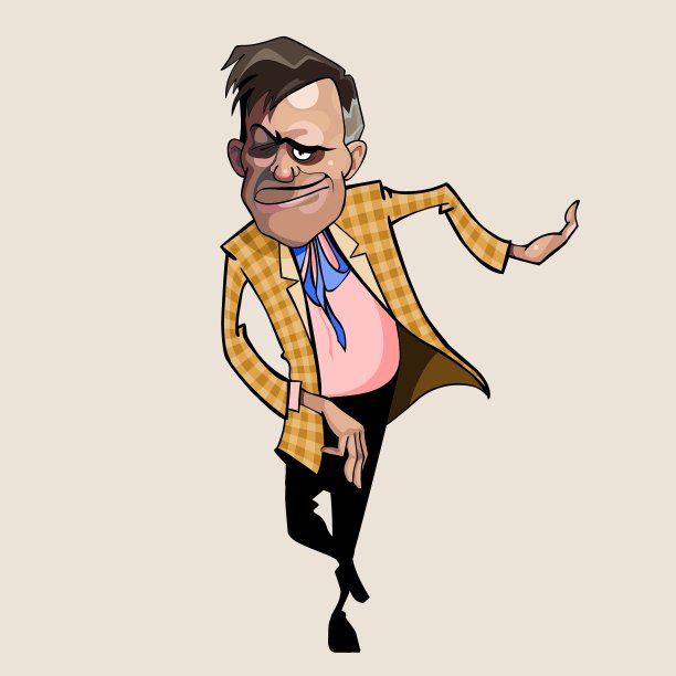 卡通生气的男人穿着一件格子夹克图片下载