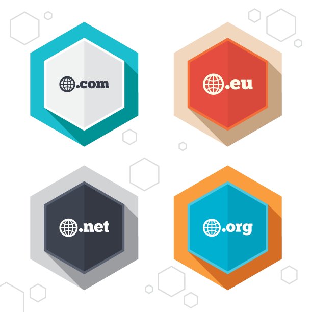 顶级域名标志Com Eu Net和Org图片下载