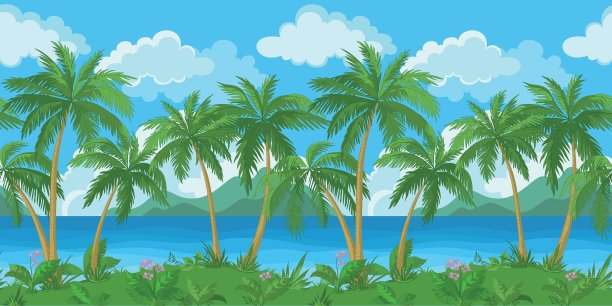 异国情调无缝热带海洋景观图片下载