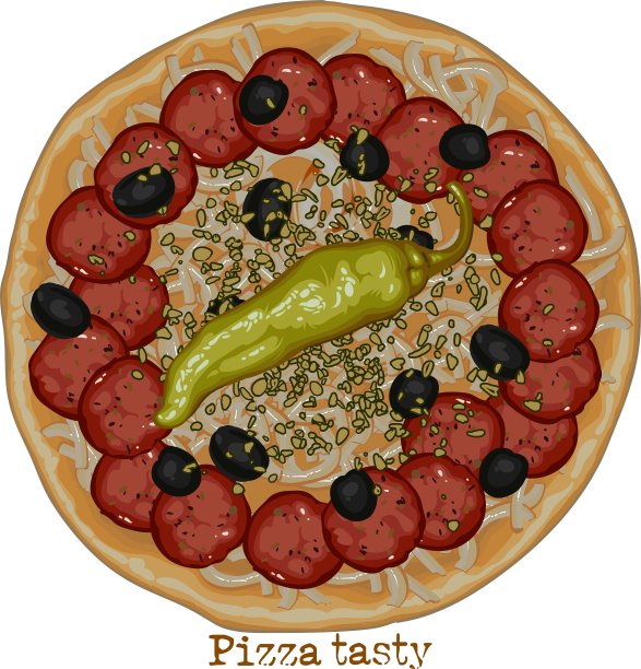 意大利腊肠和甜椒披萨图片下载