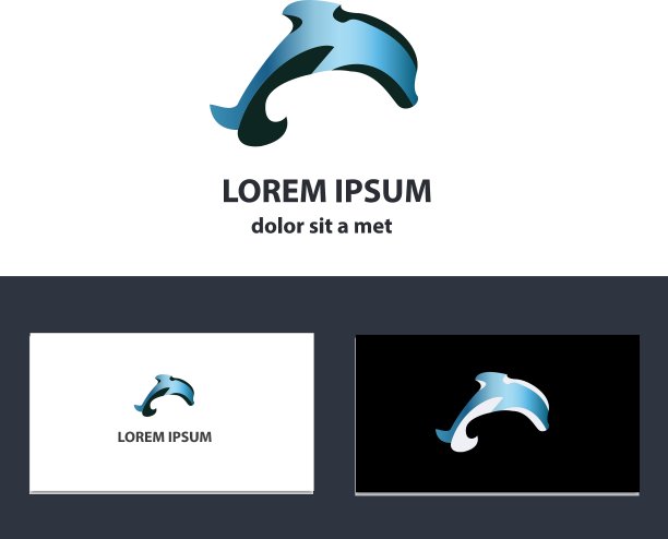 抽象标志设计模板与名片图片下载