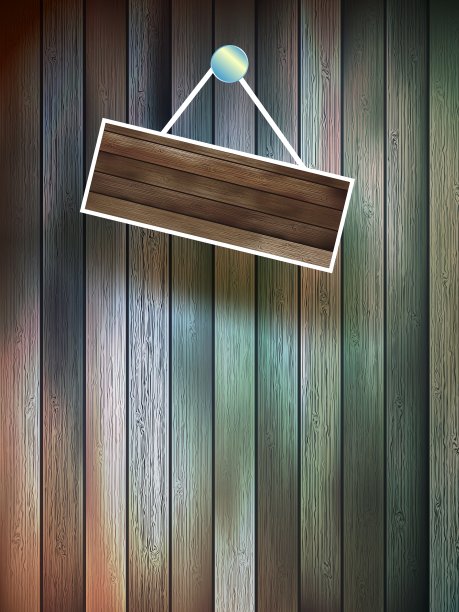 墙上的空白木招牌加上EPS10图片下载