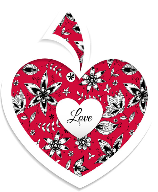 带着心的情人节卡片图片下载