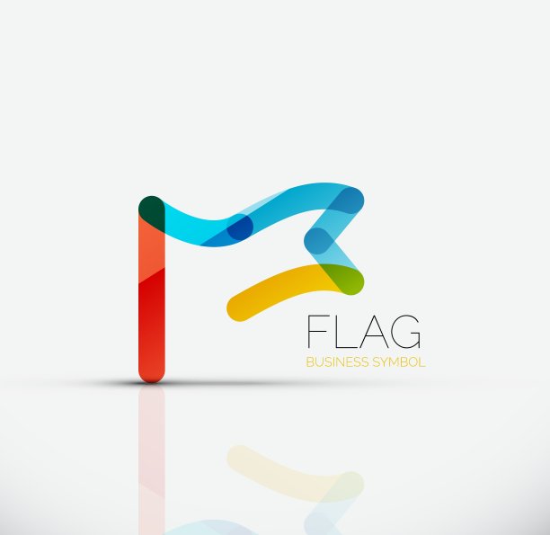 标志旗帜抽象线性几何商业图标图片下载