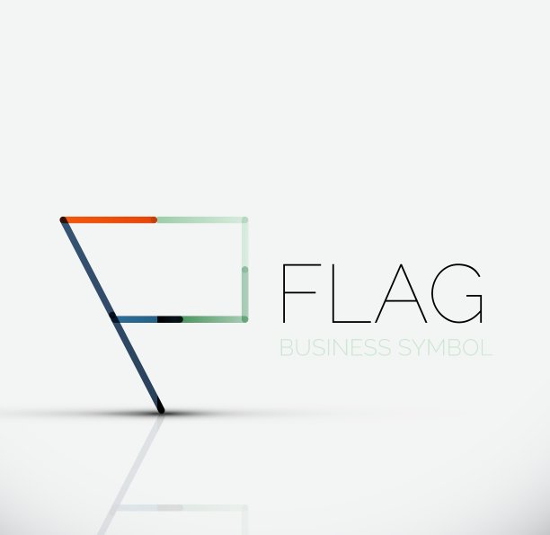 标志旗帜抽象线性几何商业图标图片下载