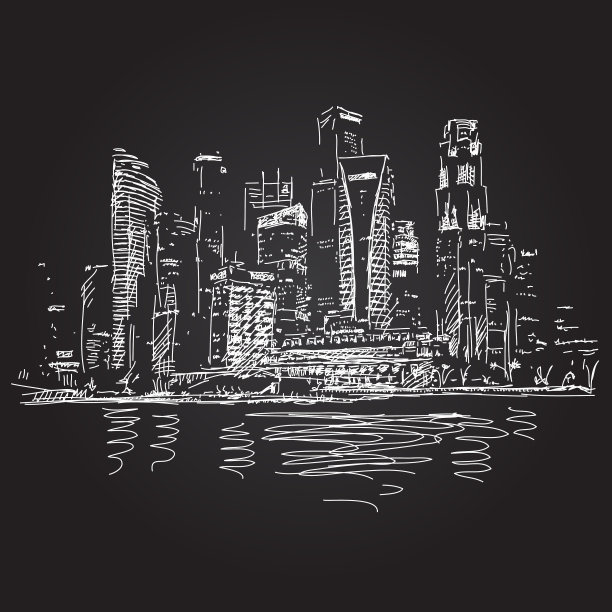 夜晚的新加坡天际线图片下载